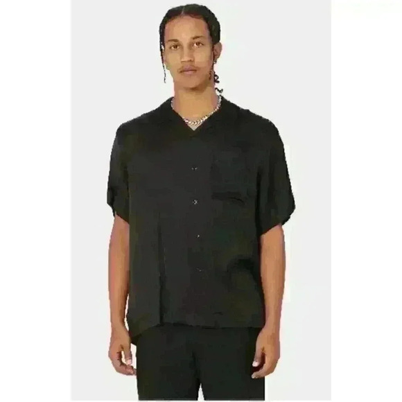 Honor the Gift Men's Black Century Camp Button Shirt, size large - Picture 1 of 15